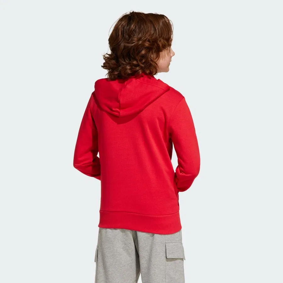 Детский свитшот с капюшоном Essentials Hoodie Kids adidas, Красный — фото 3