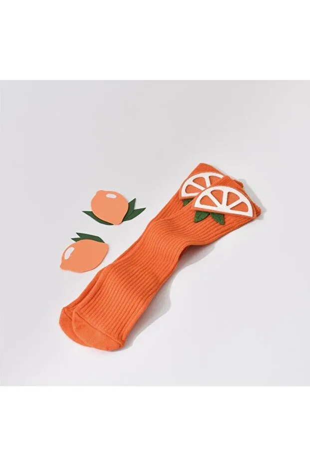 Детские носки для девочек с цветочным принтом Little Ya Ya Love, Orange