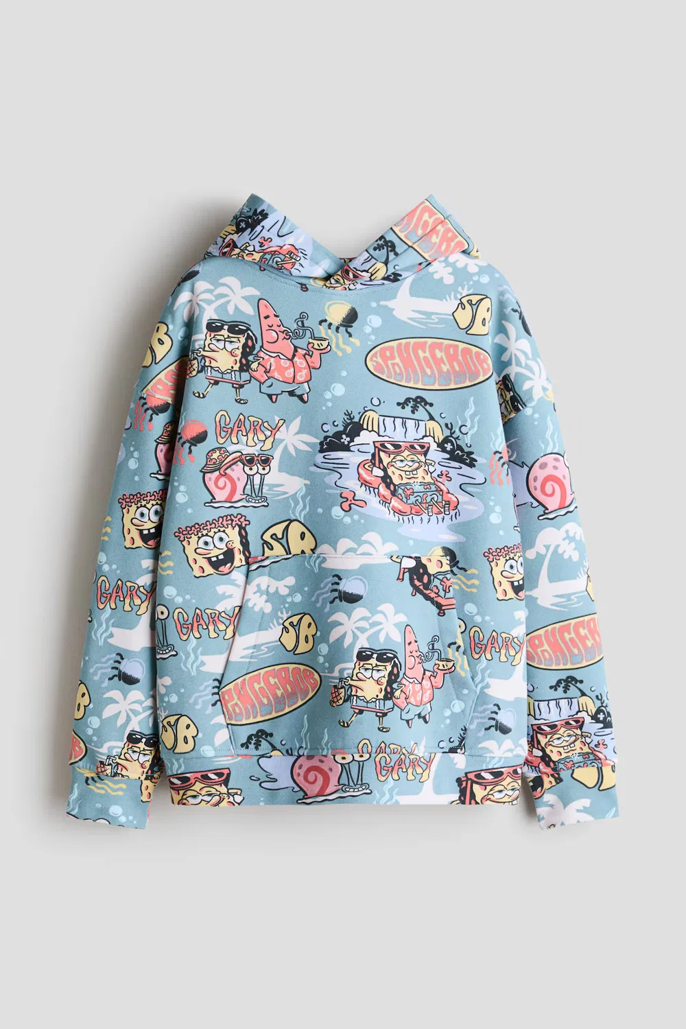 Худи с принтом и внутренней подкладкой из ворса H&M, Türkis/Spongebob