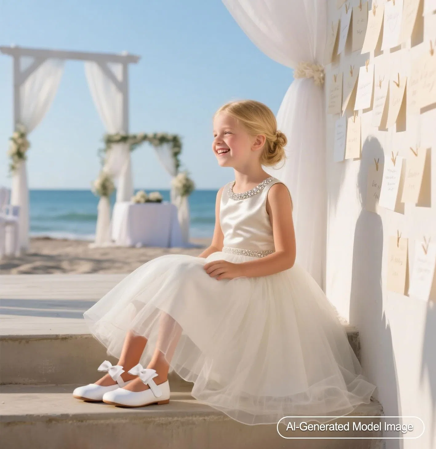 Детские туфли Мэри Джейн для девочек PHIRAMIN, Fashionable Bowknot White — фото 2