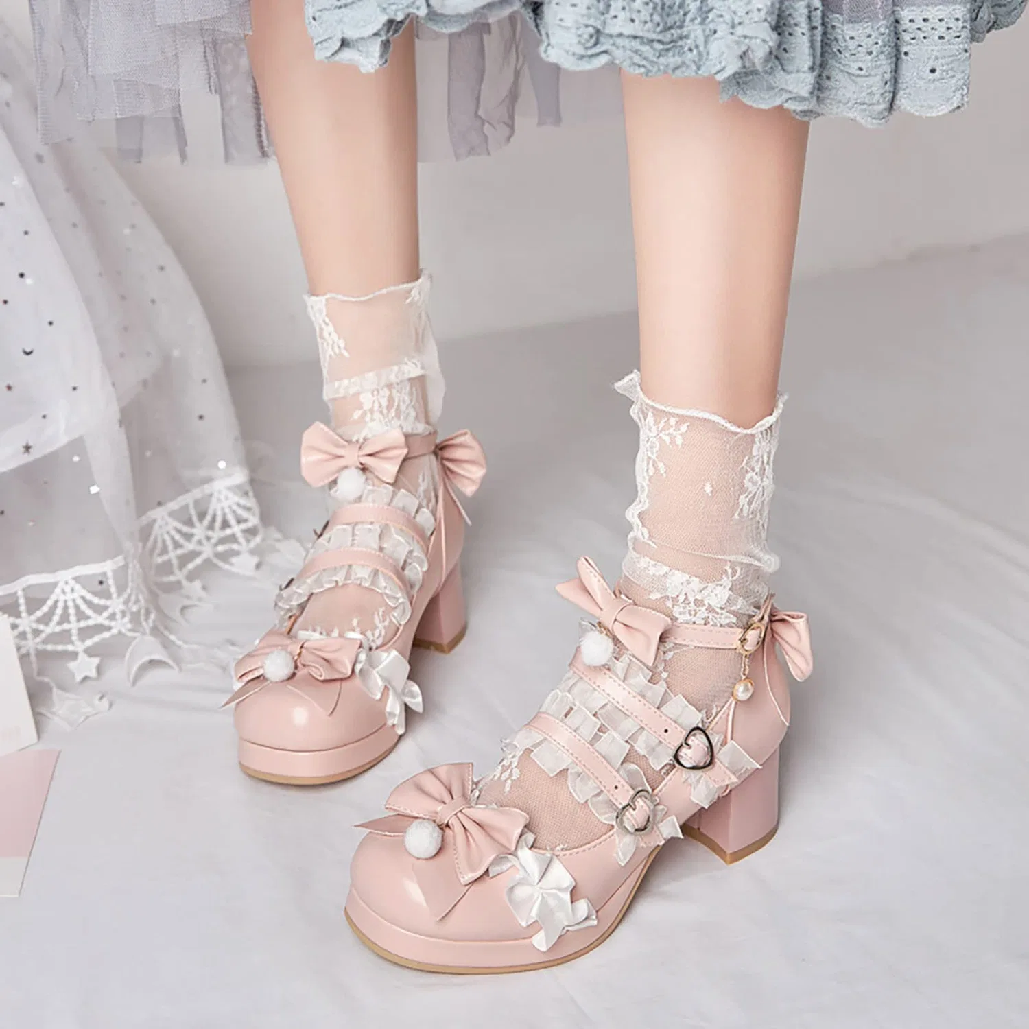 Детские туфли-лодочки для девочек с принтом FGUUTYM, Z2 Pink — фото 2