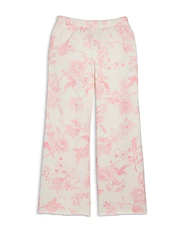 Детские брюки для девочек с принтом Cody Lounge Pants KatieJ NYC, Pink Toile — фото 2