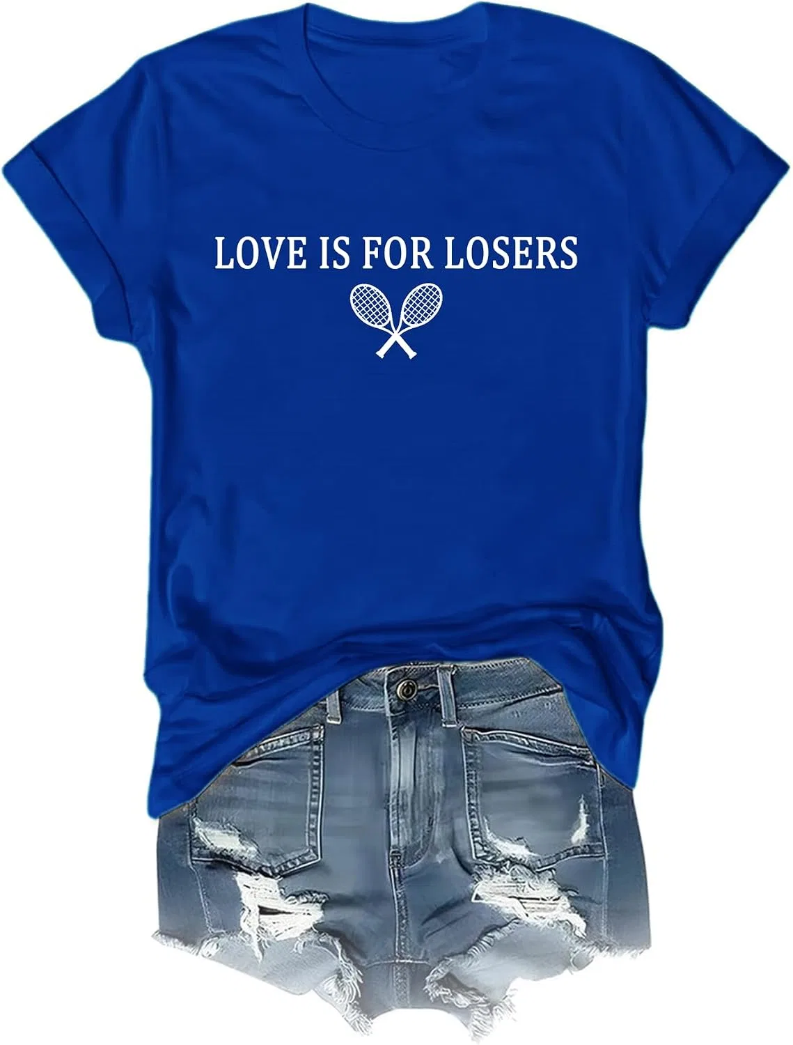 Женская футболка с шахматным узором Love is for Losers, Sapphire Blue