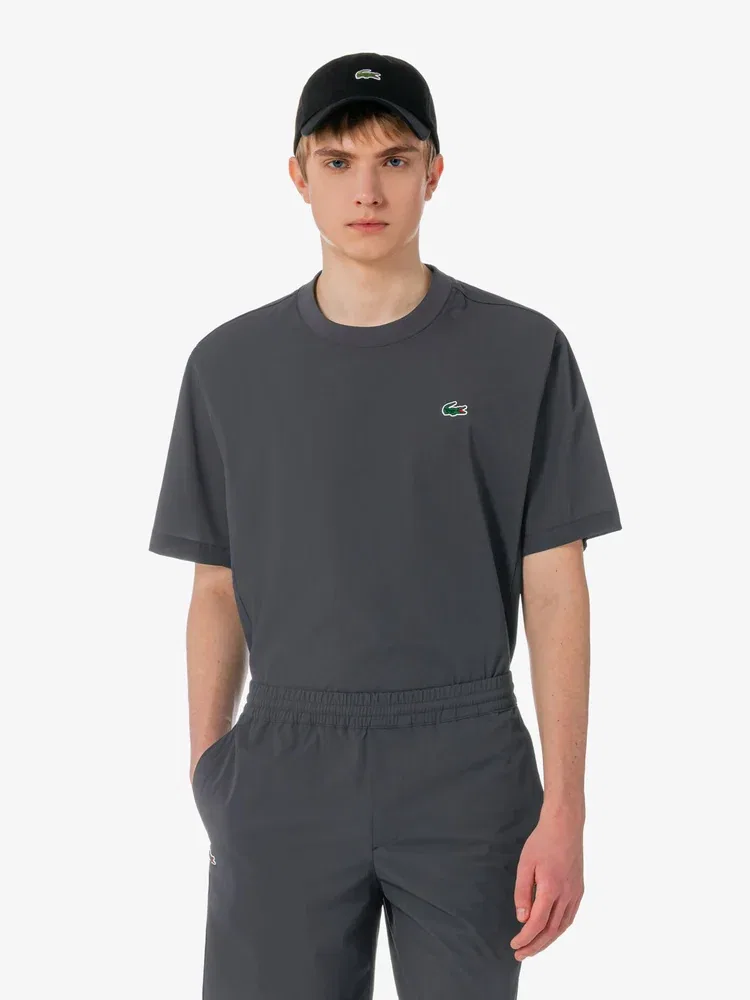 Футболка с коротким рукавом Tennis Woven Piste LACOSTE, Silver