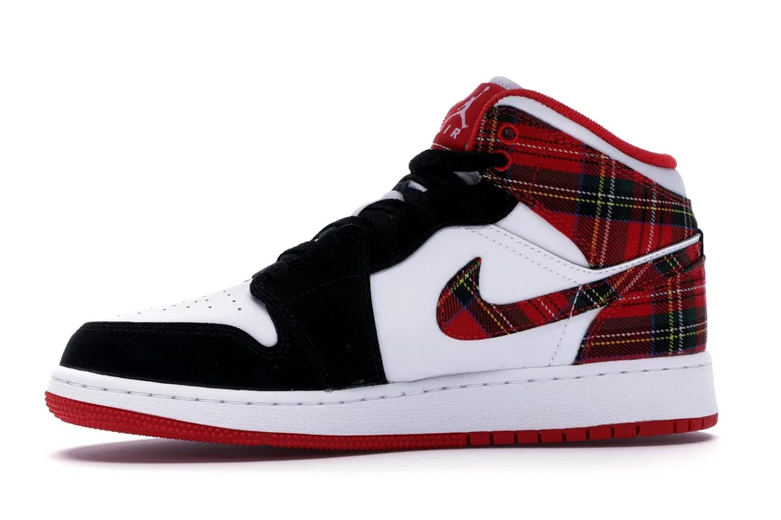 Детские кроссовки с принтом Jordan 1 Mid Jordan, Habanero Red/Black-White — фото 3