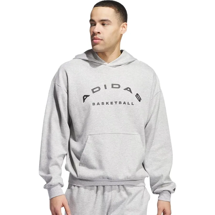 Свитшот с капюшоном из флиса Slt Fleece Hood adidas, Серый — фото 2