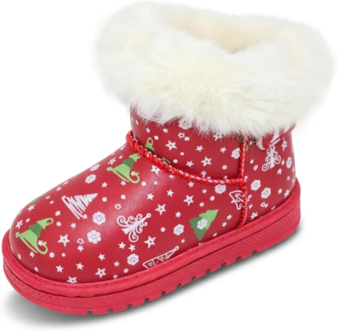 Детские сапоги для девочек с принтом Unicorn Christmas Winter Boot Sugmzox, Red Christmas