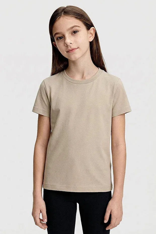 Детский комплект футболок с коротким рукавом Standard fit basic o-neck 5-pack unisex kids t-shirt Tommy Life, White-Beige-Anthracite-Gb Blend-Dark Blue — фото 3
