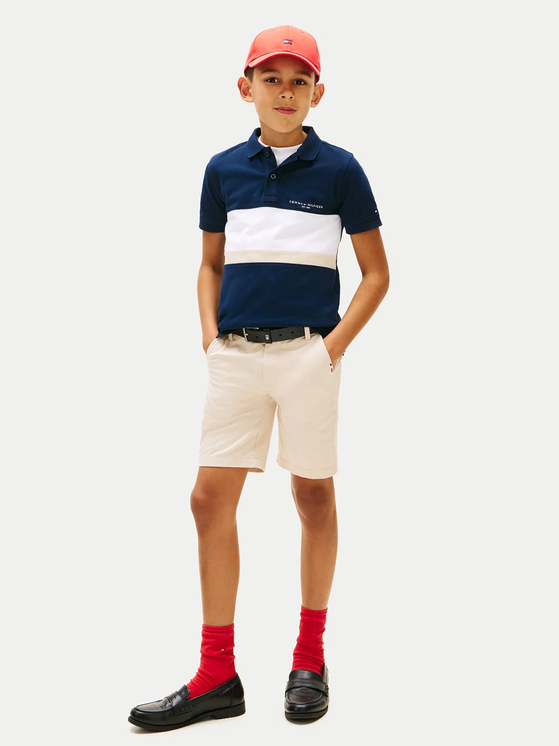 Поло стандартного кроя для мальчика Tommy Hilfiger, темно-синий — фото 2