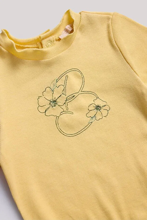 Детское боди для девочек с принтом Gb Baby, Yellow — фото 3