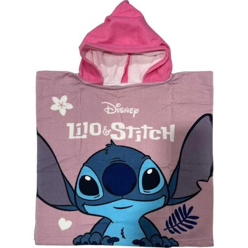 Детский пончо из микрофибры Stitch Disney, Роза