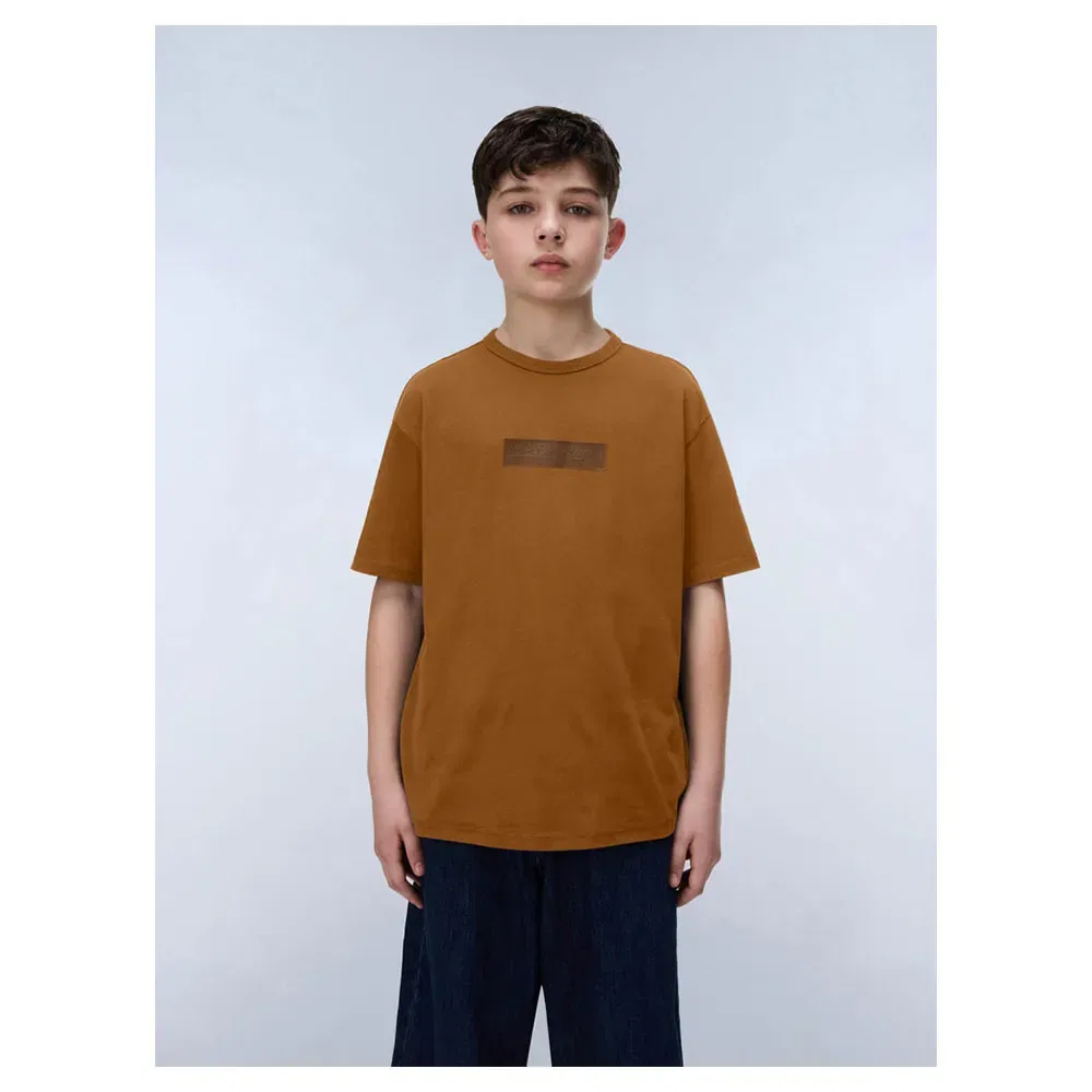Детская футболка для девочек с принтом New Box Logo Napapijri, Brown