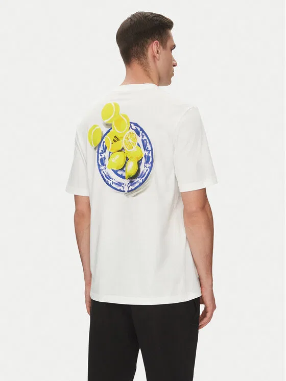 Футболка regular fit Lounge Still Life Lemons Graphic Adidas, белый — фото 3