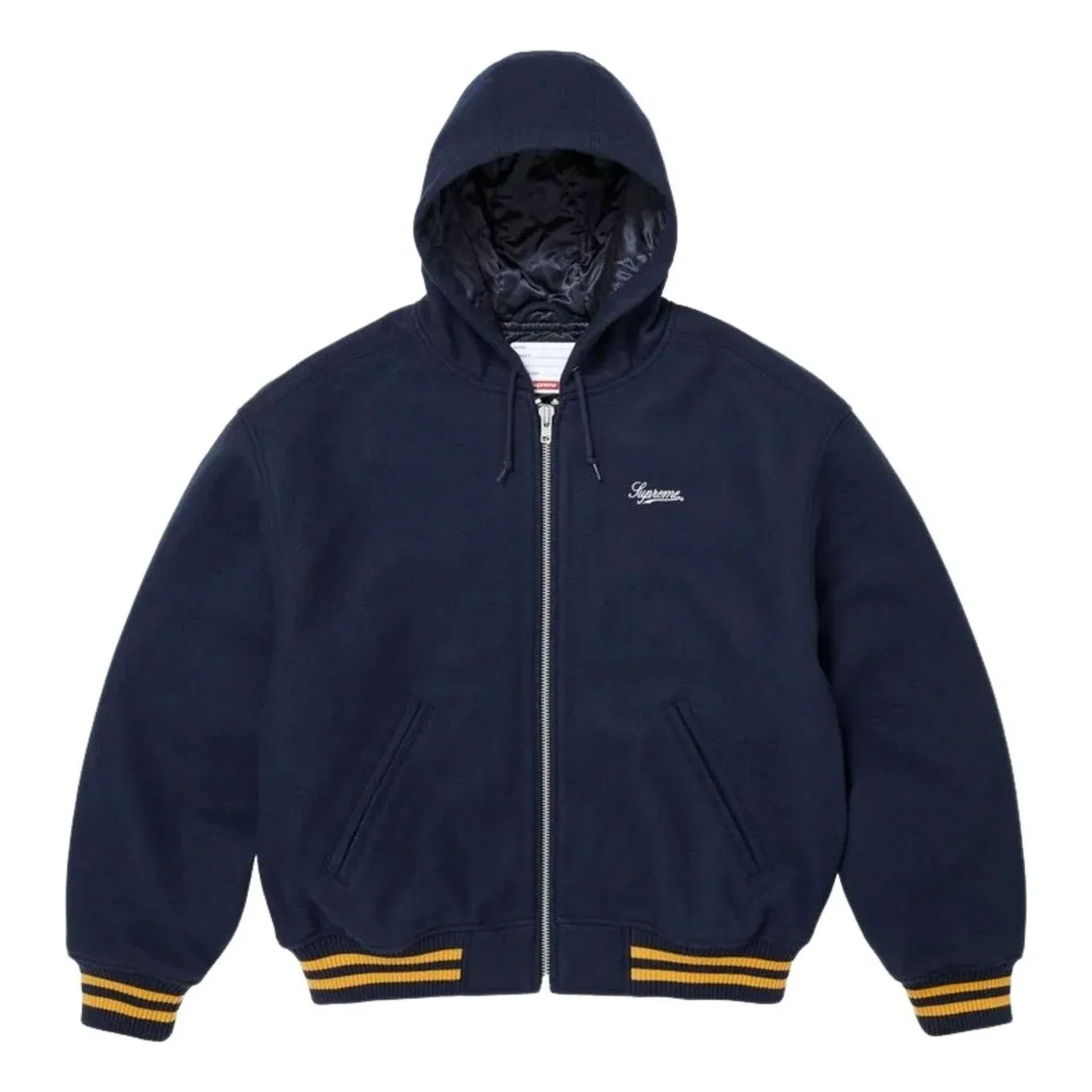 Мужская куртка Larry Clark FW26 Hooded Varsity Jacket 'Navy' Supreme, темно-синий