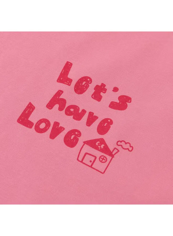 Футболка детская с коротким рукавом с принтом Doodle Home, розовый — фото 3