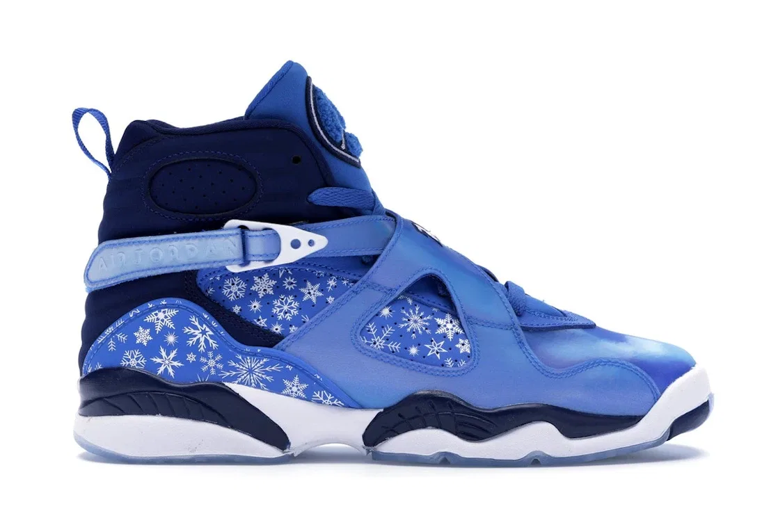 Детские кроссовки Lifestyle с принтом Jordan 8 Retro Snow Blizzard, Cobalt Blaze/Blue Void-White
