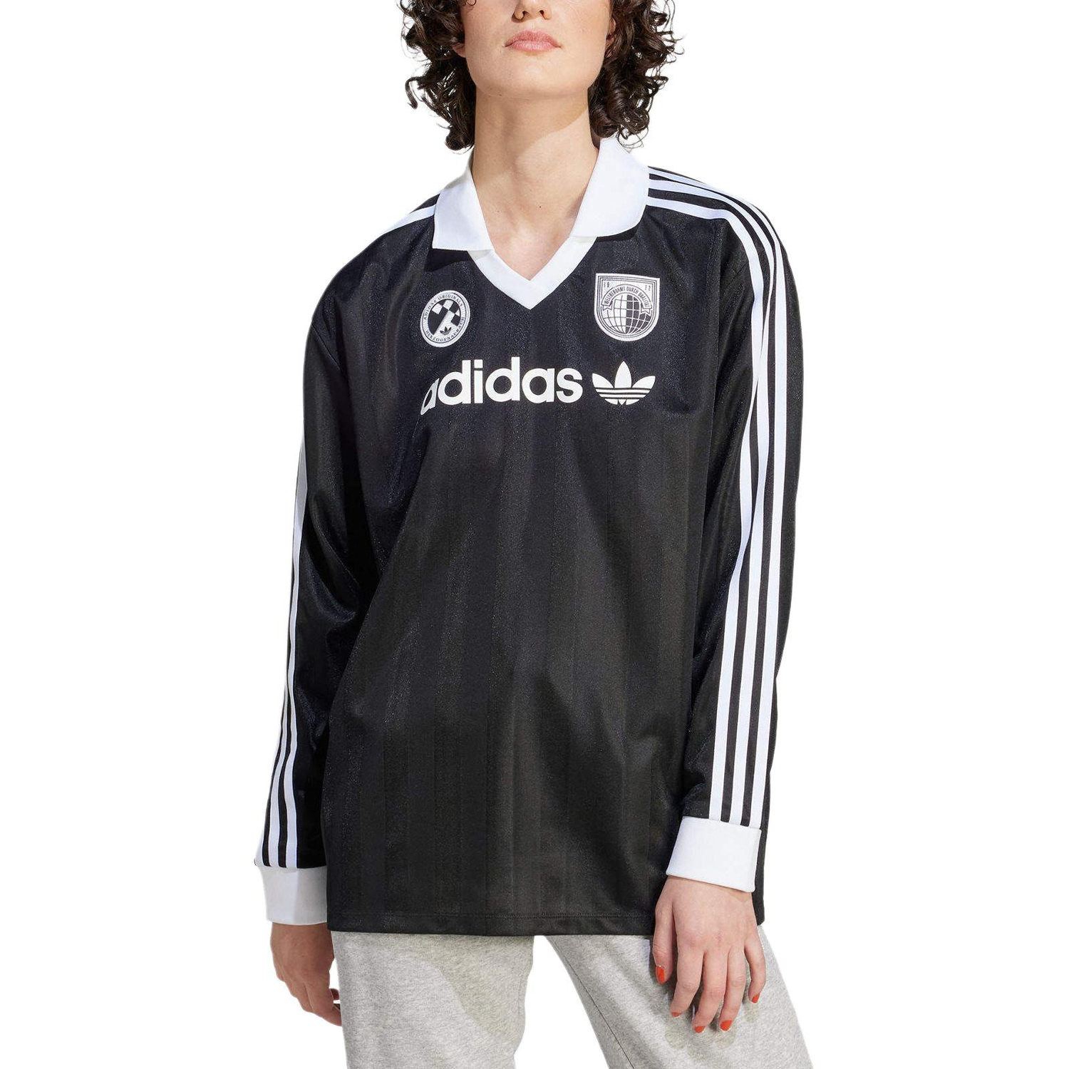 Лонгслив Adidas Originals Football, черный — фото 4