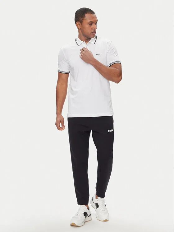 Поло slim fit Paul Boss, белый — фото 2