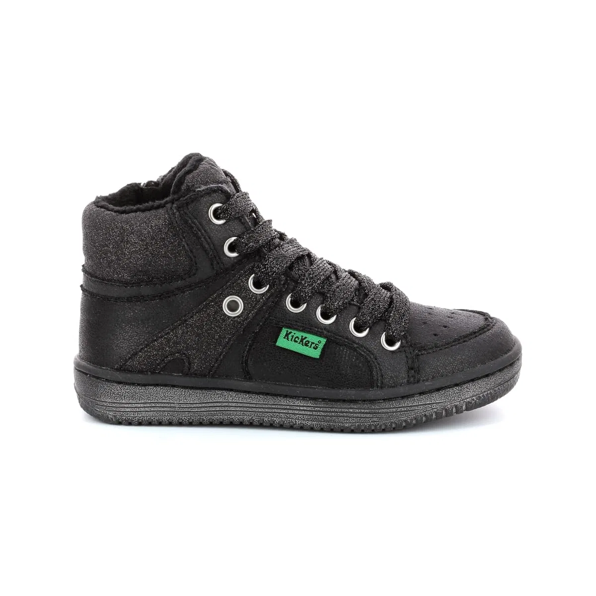 Детские кроссовки с высоким верхом Lowell Kickers, Polished Black — фото 2