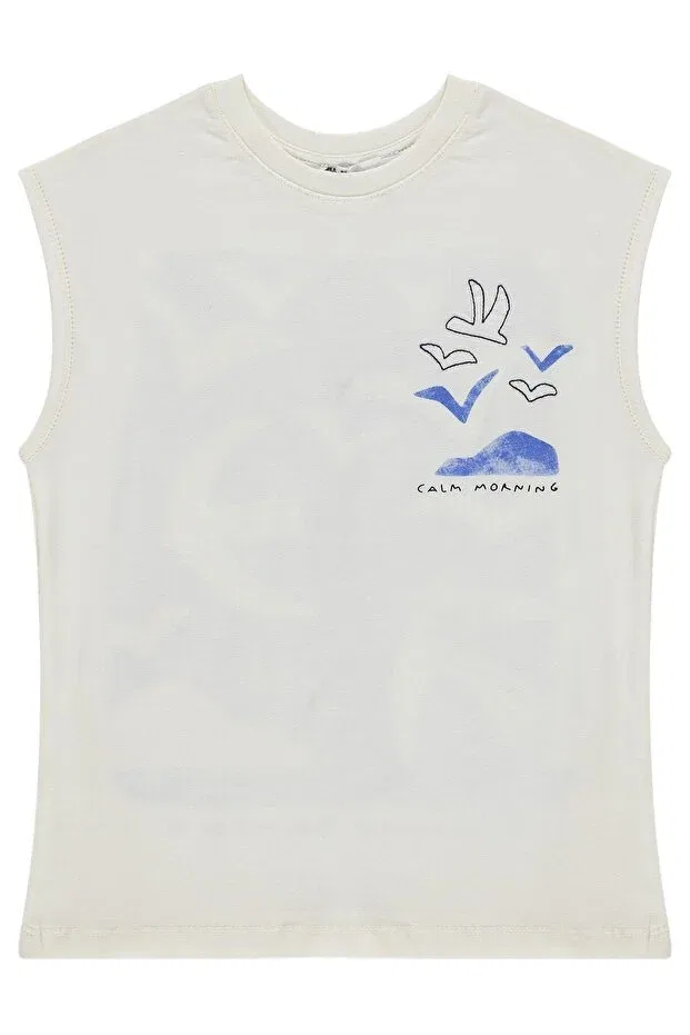 Детская футболка для мальчиков с принтом Back Printed Civil Boys, Off White