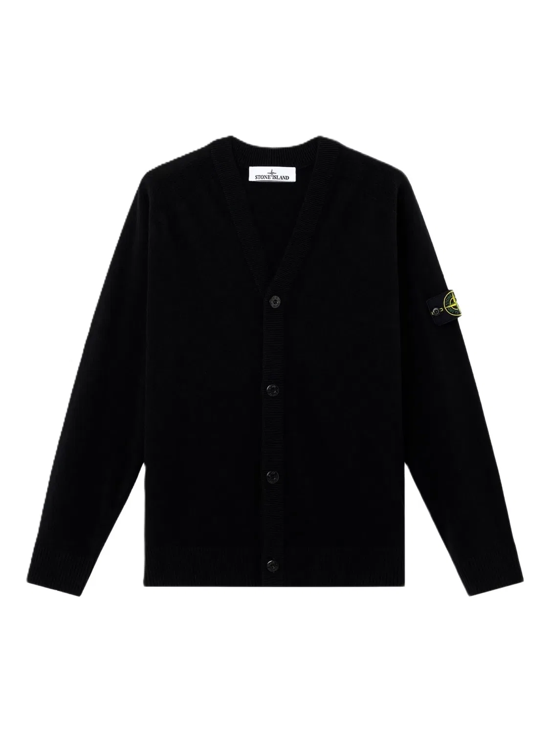 Кардиган с накладными карманами черного цвета Stone Island, черный