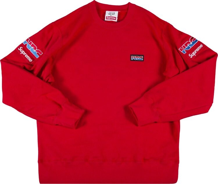 Толстовка Supreme x Honda Fox Racing Crewneck 'Red', красный — фото 2