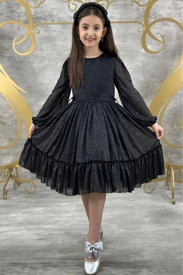 Детское платье для девочек кружевное Riccotarz, Black
