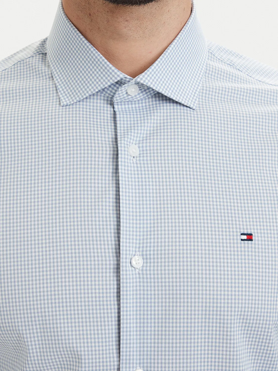 Мужская рубашка стандартного кроя Gingham Tommy Hilfiger, голубой — фото 4