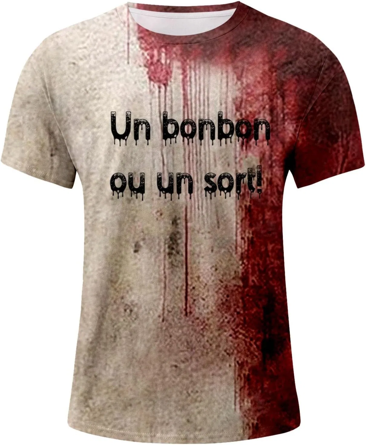 Мужская футболка оверсайз с воротником-хенли, бежевый — фото 3
