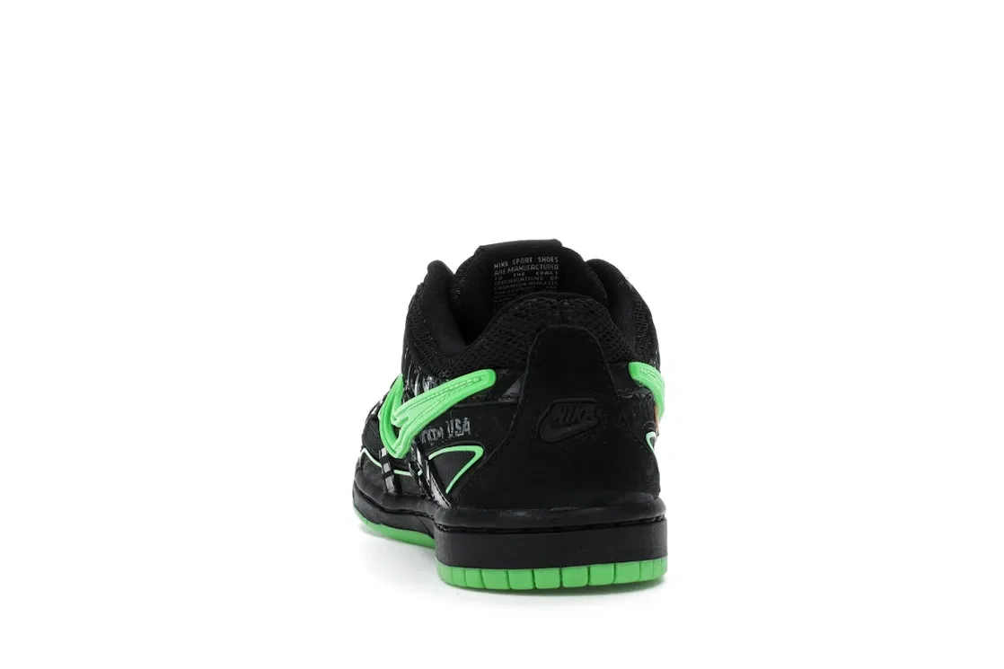 Детские кроссовки Lifestyle с деконструированным дизайном Nike Air Rubber Dunk Nike, Black/White-Green Strike — фото 4