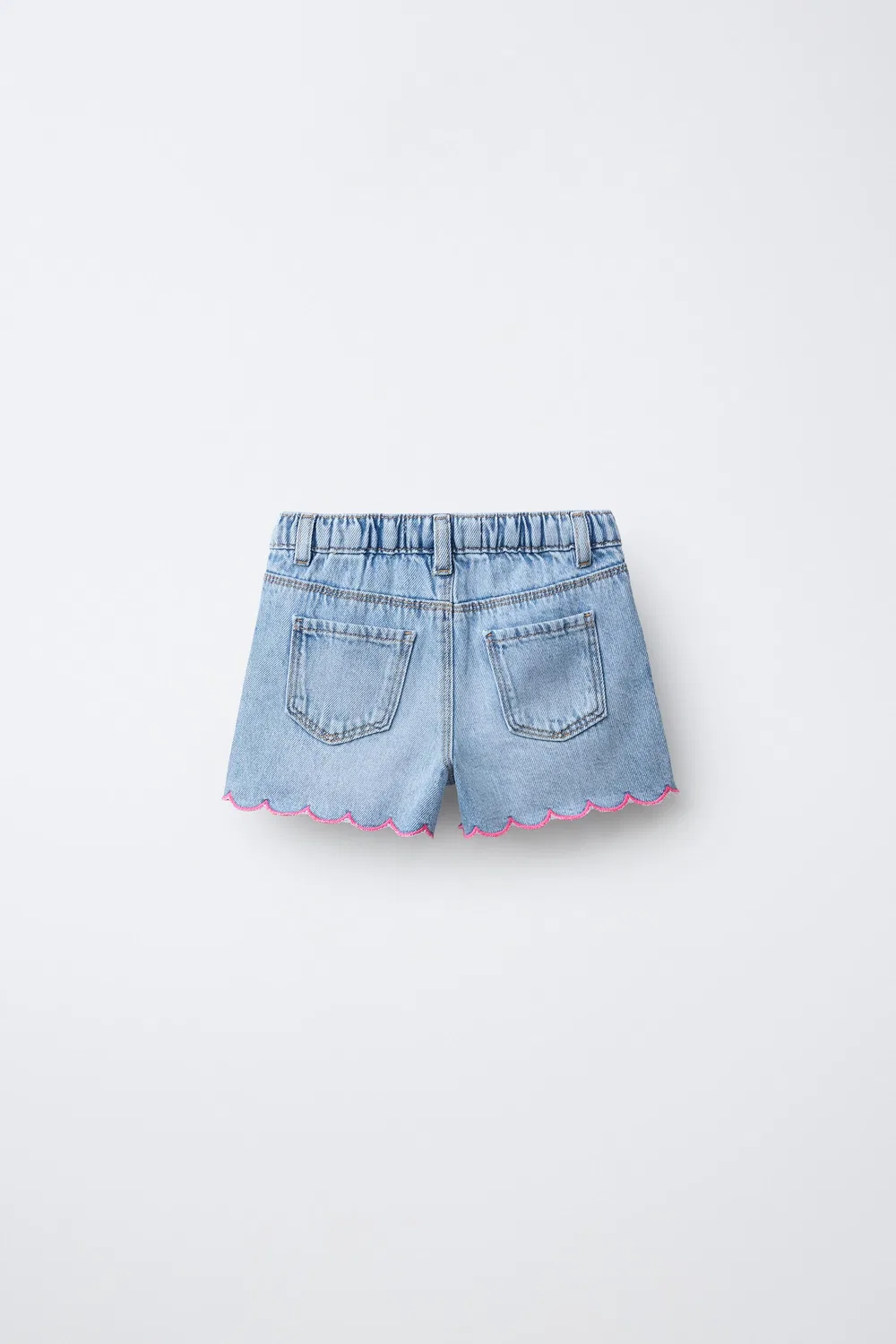 Волнистые джинсовые шорты-бермуды ZARA, Mid-Blue — фото 2