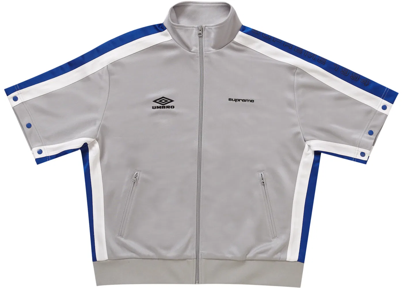 Мужская куртка-бомбер с длинным рукавом Supreme Umbro Snap Sleeve Jacket, Light Grey — фото 3