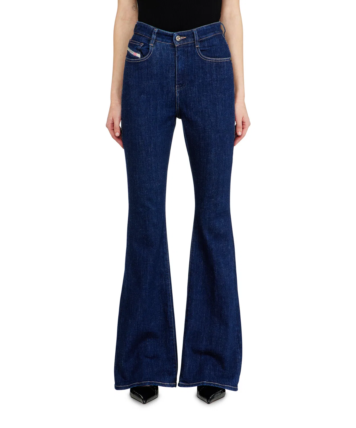 Женские джинсы скинни с флэпом, модель 1973 D-PARTT DIESEL, Indigo Blue