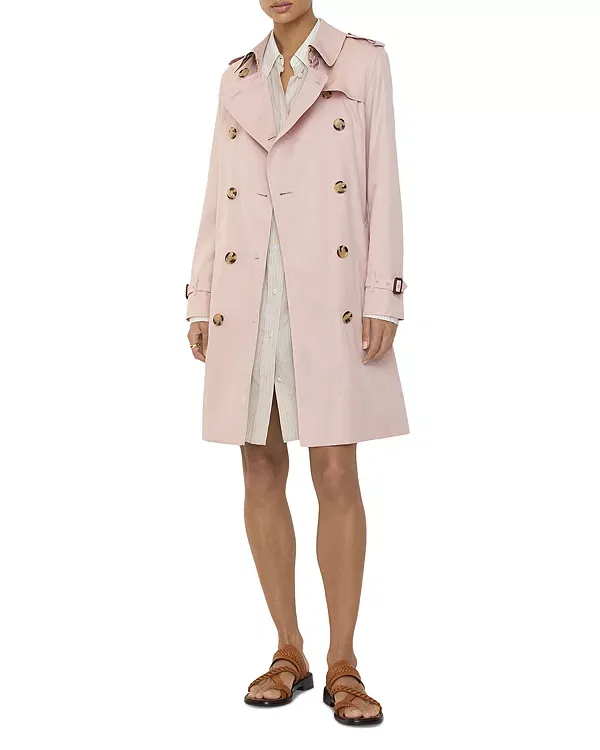 Женское пальто с поясом Kensington Trench Coat Burberry, Pale Sugar Pink — фото 2