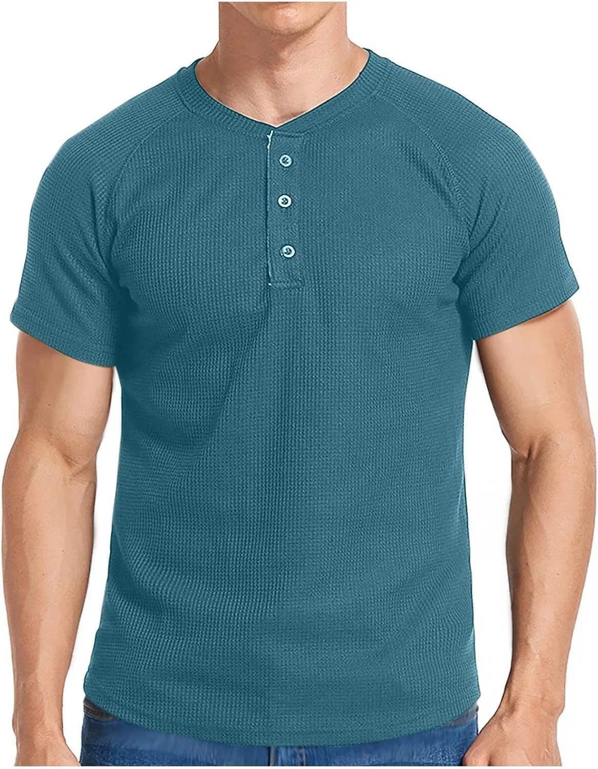Мужская футболка-поло с коротким рукавом Henley, Sky Blue