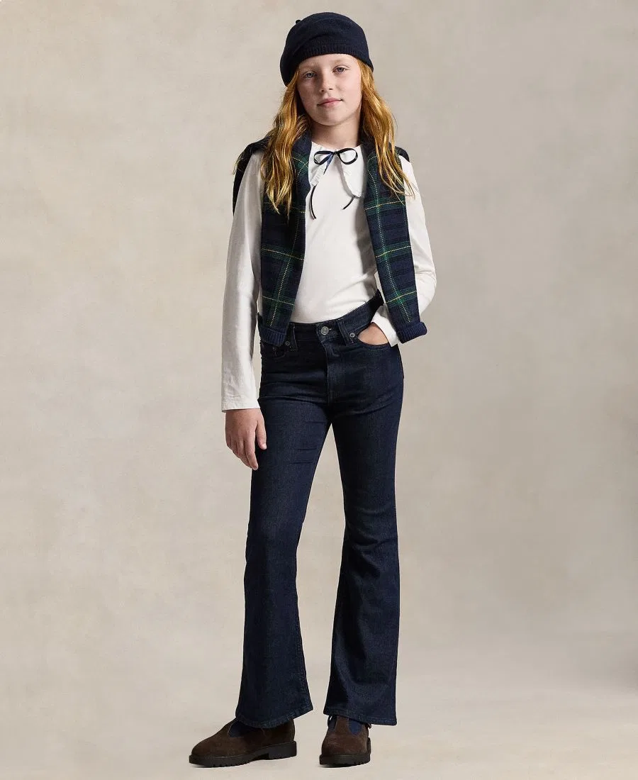 Детская футболка из хлопкового трикотажа с оборками (7-16 лет) Polo Ralph Lauren, White — фото 2