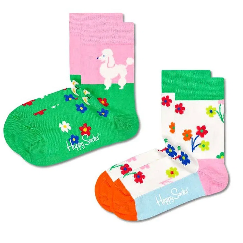 Носки Poodle & Flowers 2 пары Happy Socks, мультиколор
