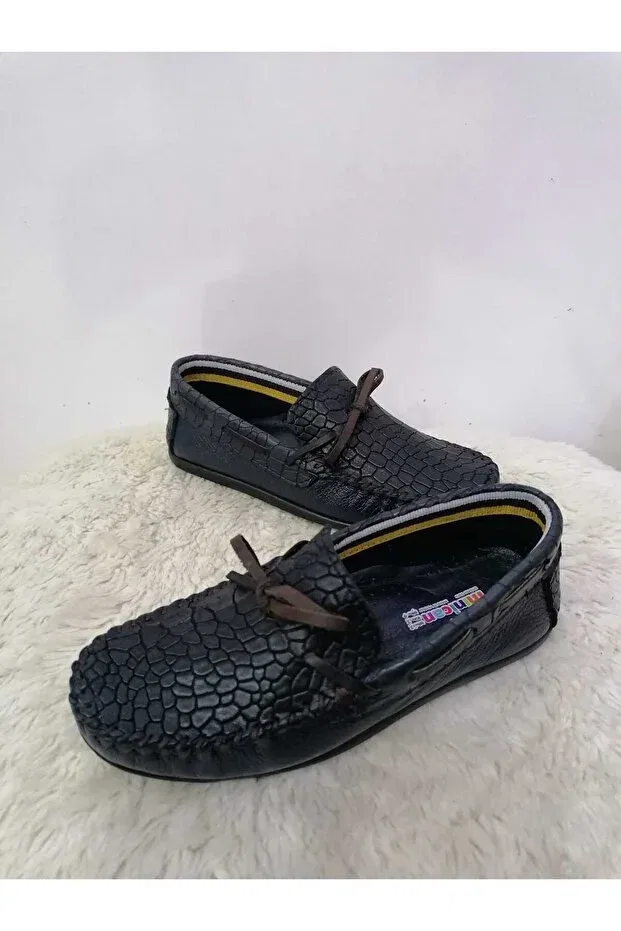 Детские ботинки для мальчиков на ортопедической подошве Özgür Kids, Navy Blue Snake — фото 4
