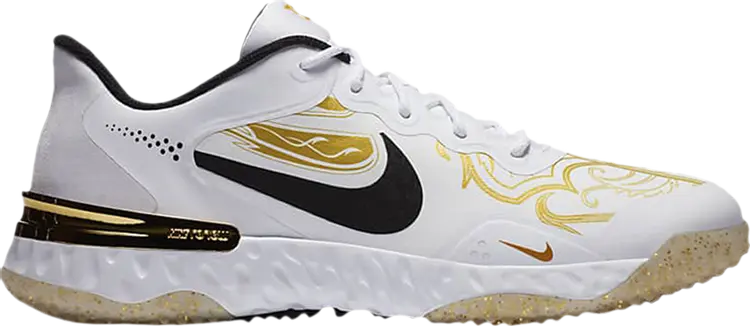 Кроссовки Nike Alpha Huarache Elite 3 Turf Premium 'White Metallic Vivid Gold'', белый — фото 2