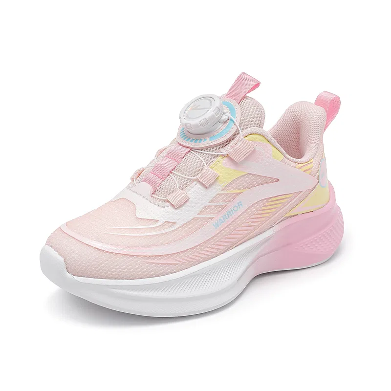 Детские кроссовки из синтетической кожи с дышащим верхом Pink Synthetic Leather Casual Running Shoes WARRIOR