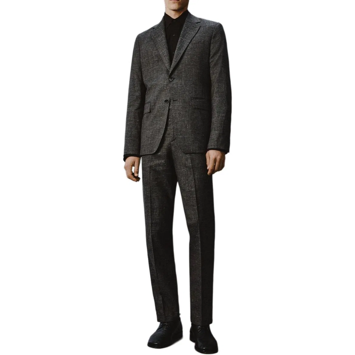 Мужской деловой костюм с лацканами Gray ZARA, Серый — фото 4