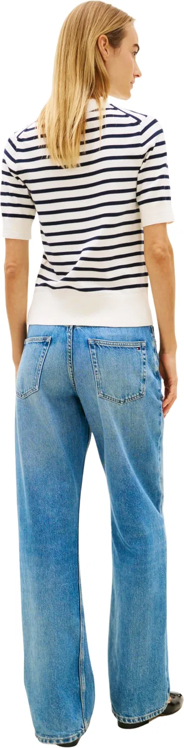 Женский джемпер с круглым вырезом Tommy Hilfiger, White (Ivory Petal/Dark N Navy Stp) — фото 2