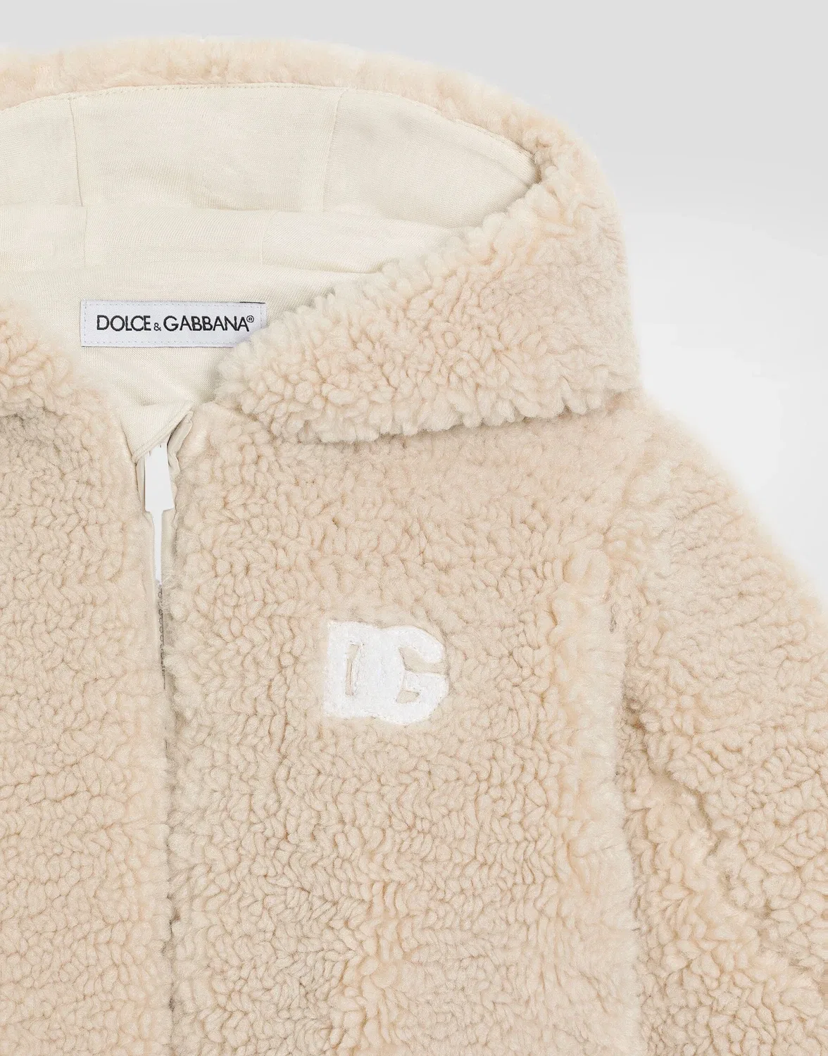 Куртка из искусственного меха DOLCE & GABBANA, белый — фото 3