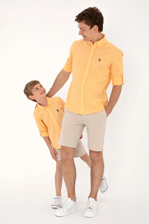 Мужская рубашка с длинным рукавом U.S. Polo Assn., Melon — фото 2