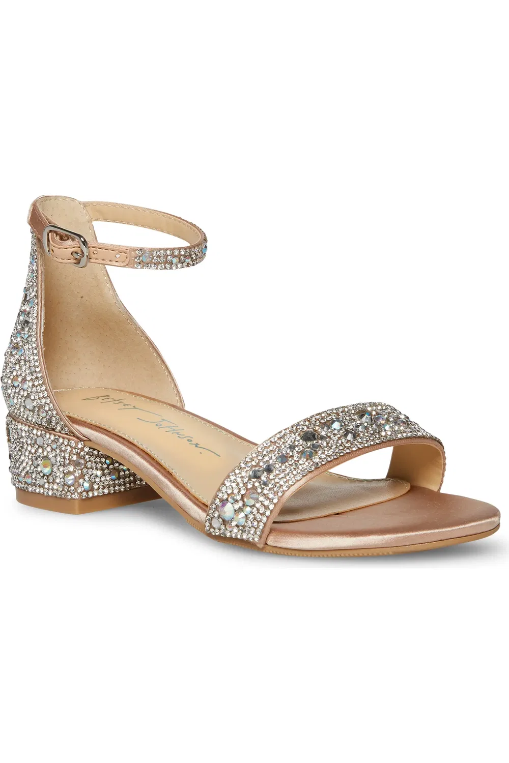 Сандалии детские с ремешком на щиколотке Rhinestone Betsey Johnson, Champagne