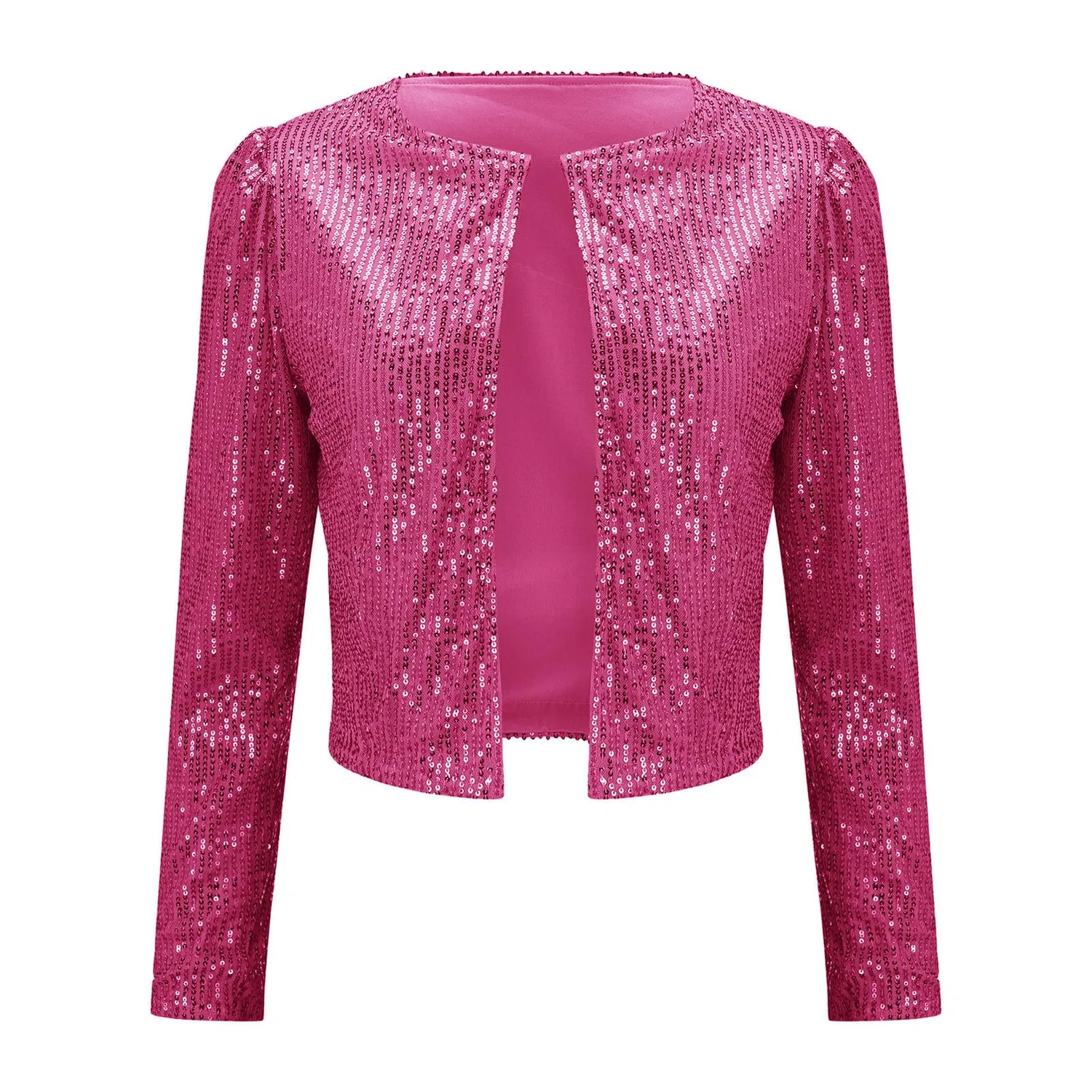 Женское зимнее пальто с искусственным мехом и молнией спереди, Hot Pink