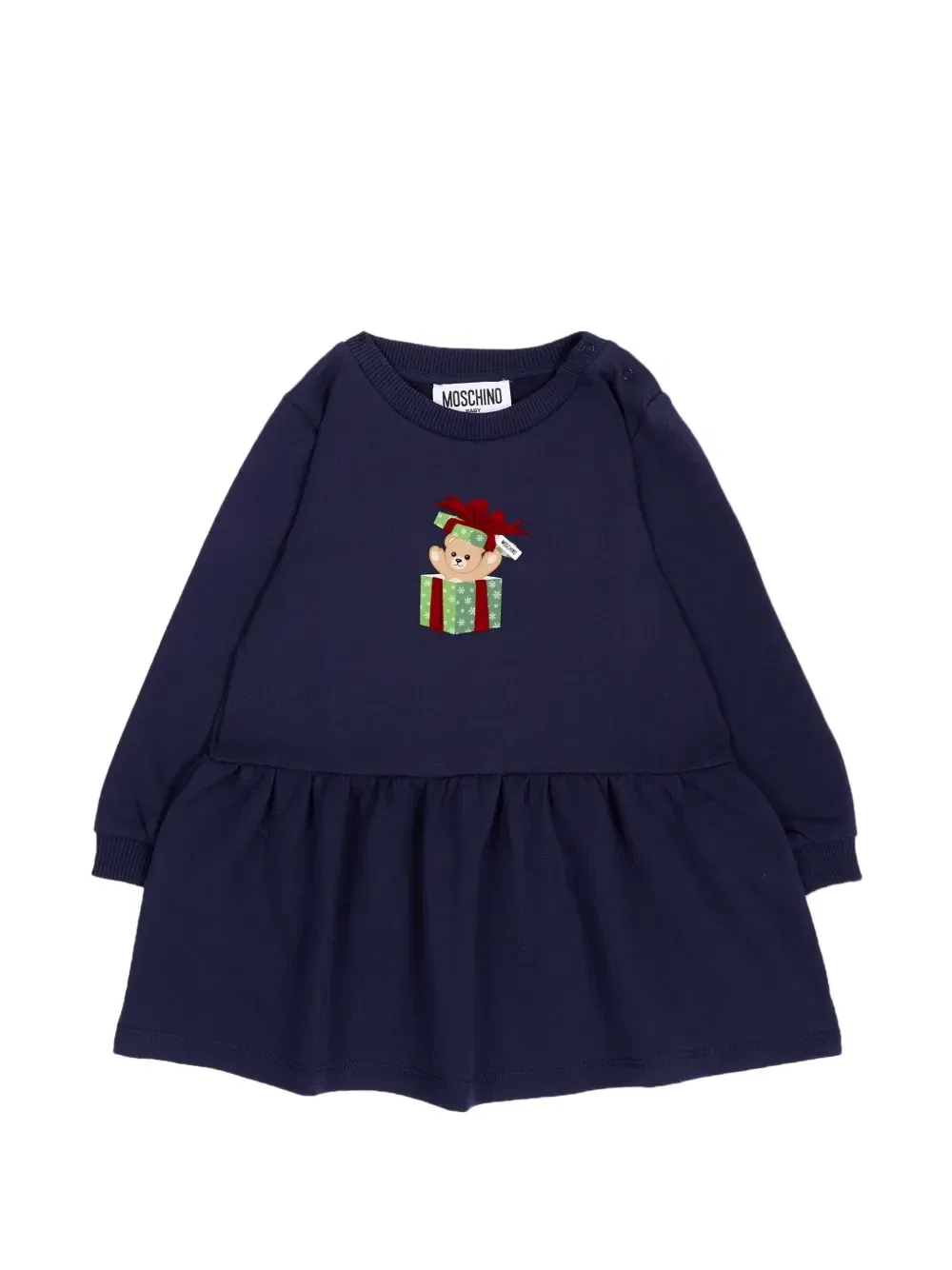 Платье с рюшами "Мишка Тедди" Moschino Kids, синий