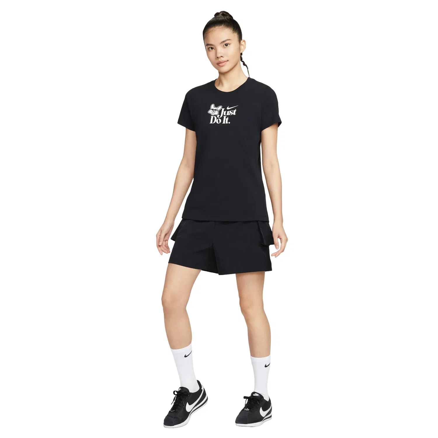 Женская футболка Sports Casual Short-Sleeve T-Shirt 'Black' Nike, черный — фото 3