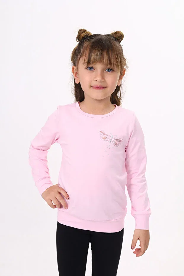 Детская футболка с вышивкой Dragonfly Toontoy, Light Pink