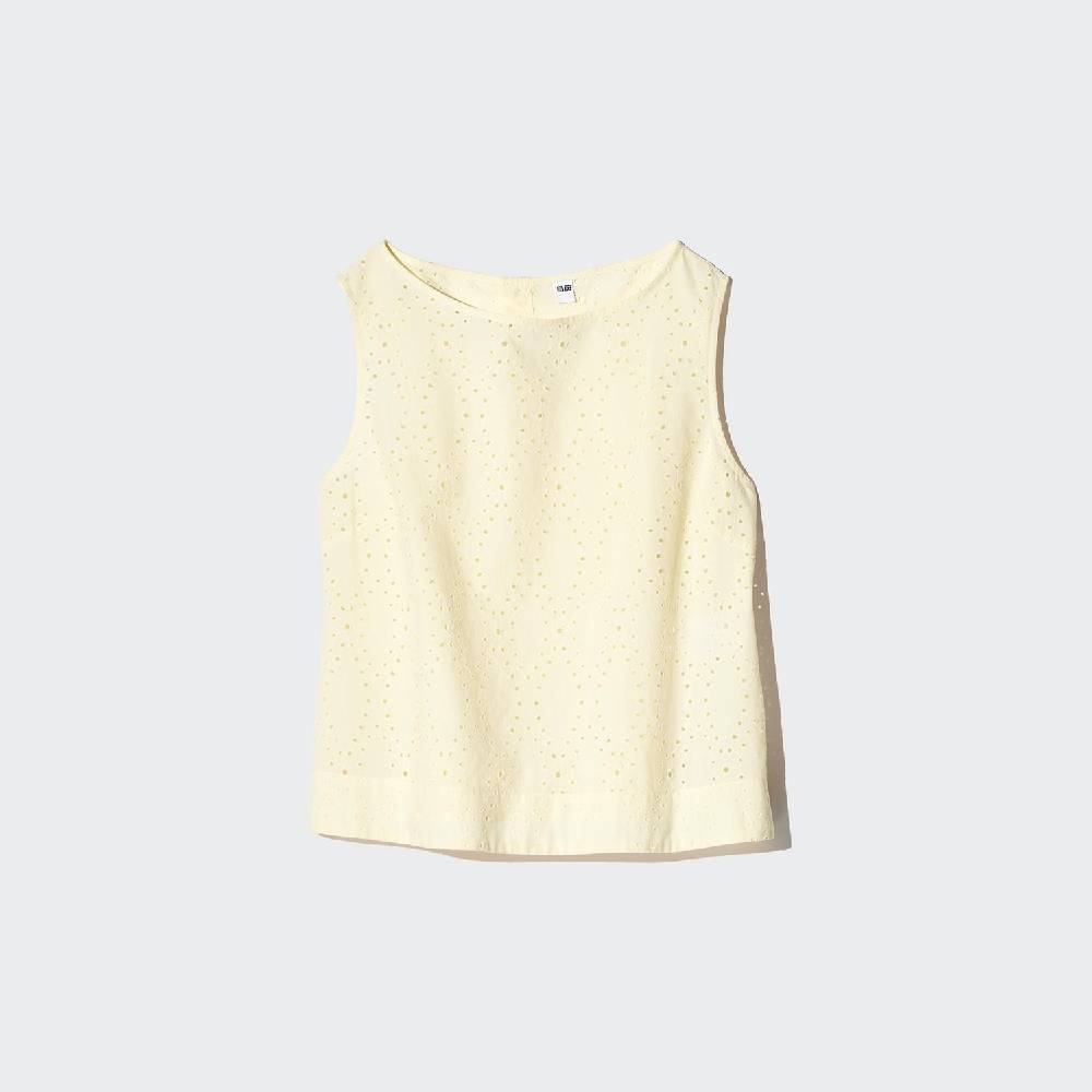 Блуза без рукавов Uniqlo Embroidered, 41 желтый